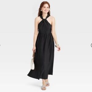 NWT Women's Halter Midi Dress - A New Day Black